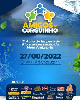 Com apoio da prefeitura, amigos de Corguinho realiza limpeza no Aquidauana
