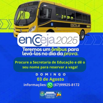 Teremos ônibus para o encceja 2025